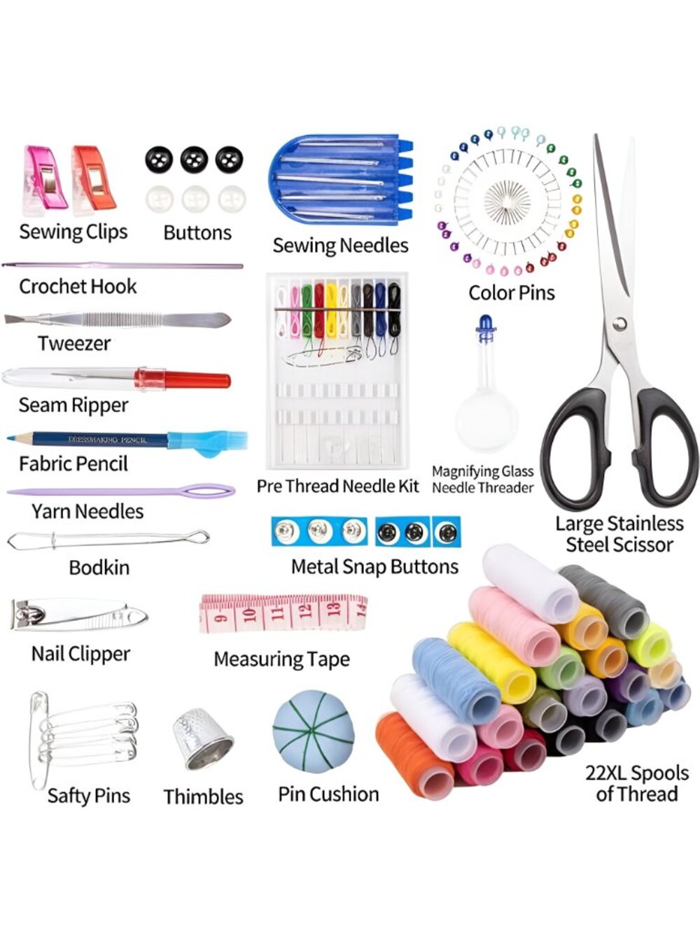 Needle and Thread Sewing Kit, Basic Hand Sewing Starter Set - Picture 2 of 6
